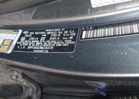 2021 Kia Forte Lxs z USA, uszkodzony, nr VIN 3KPF24AD7ME350378